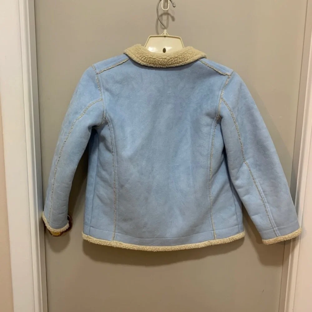 Vintage GAP Kids Light Blue Pea Coat with Cream Trim